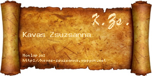 Kavas Zsuzsanna névjegykártya